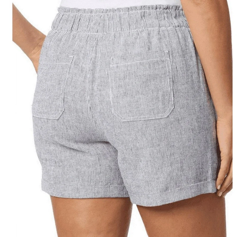 💚5/$25 SALE!💚 Briggs New York Blue Striped Linen Blend Cargo Short Sz S